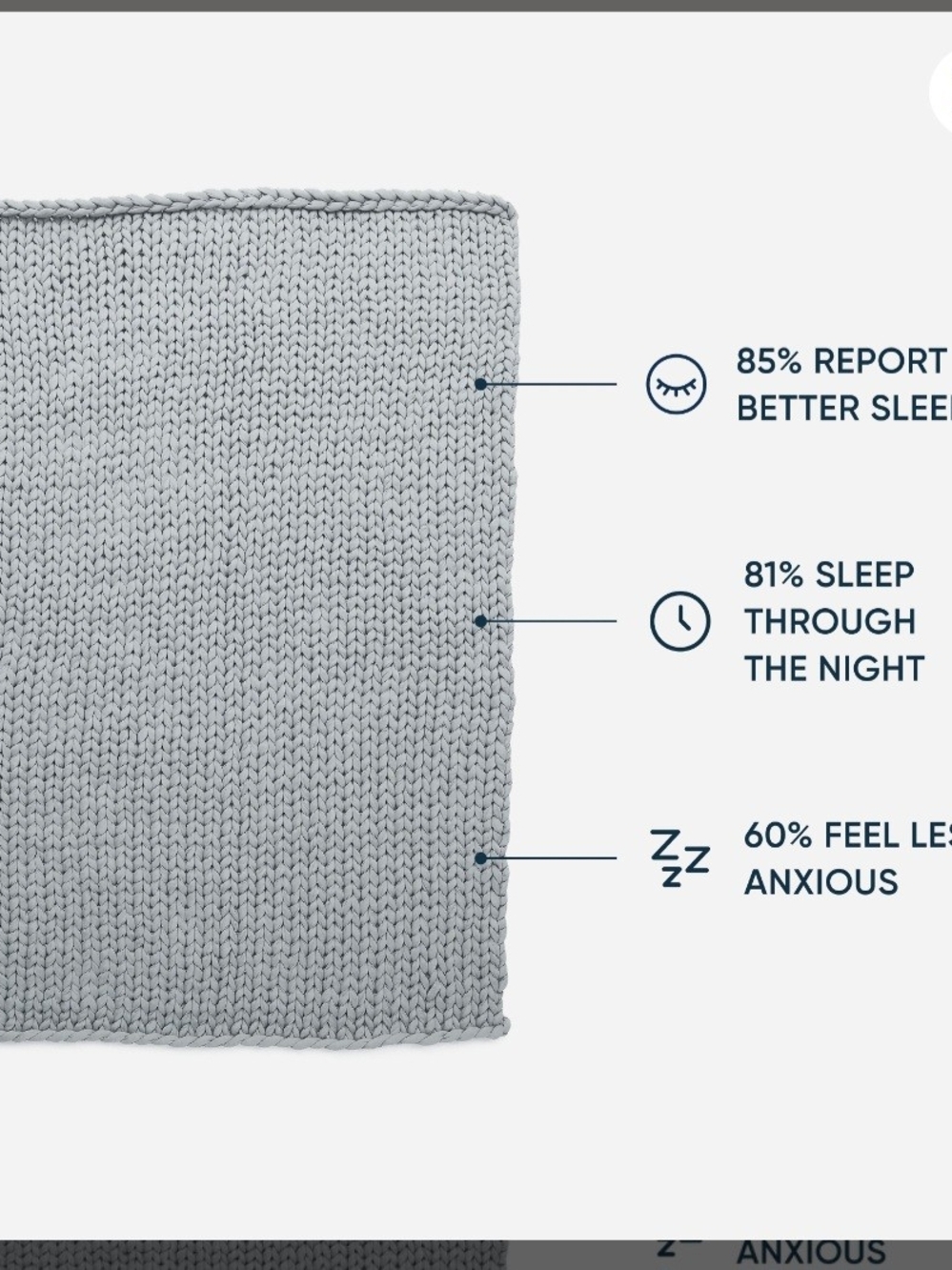 Bearaby Tree Napper Cooling/ Weighted Blanket - Pebble Gray Color - Picture 4 of 8